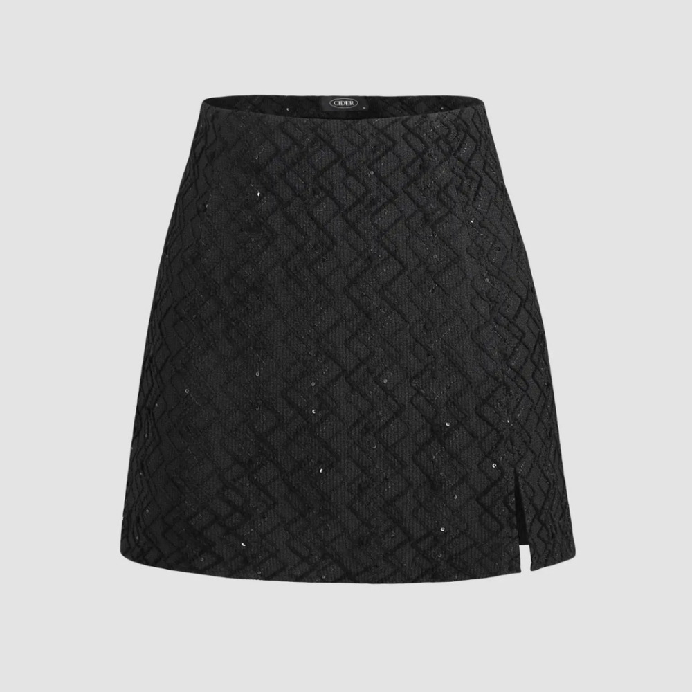 CIDER Black sequin skirt, size small
